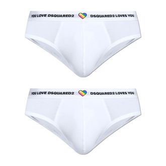 Dsquared2 Pack de dos slips con logo - Underwear - Hombre - Blanco - 2XL