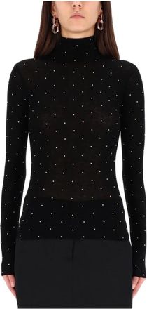 Paco Rabanne Top con collo alto e borchie - - Knitwear - Donna - Nero - L