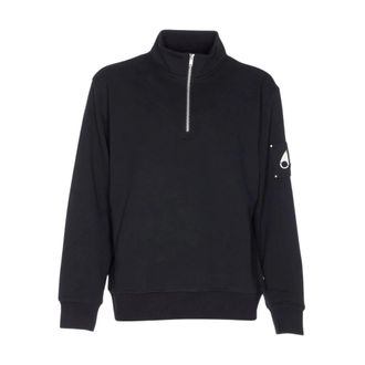 Moose Knuckles Zip-throughs, male, Black, Size: 2XL Black 1/4 Zip Sweatshirt