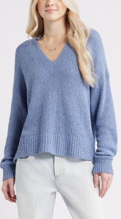 BP. Oversize V-Neck Sweater in Blue Troposphere at Nordstrom Rack, Size Xx-Small