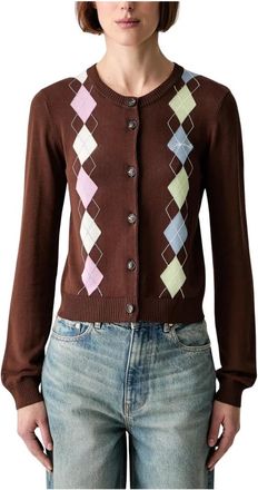 Ganni Licht Katoenen Argyle Vest - Dames - Truien - Bruin - Maat: XS Katoen