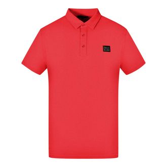 Cavalli Patch Logo Bordeaux Polo Shirt