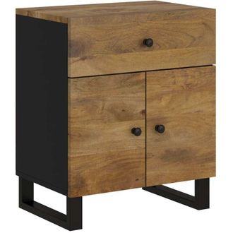 vidaXL vidaXL Comodino 50x33x60cm Legno Massello di Mango e Legno Multistrato