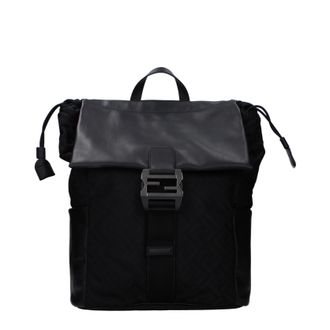 Fendi Uomos Zaini E Marsupi In Tessuto Nero