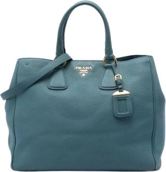 Prada Pre-owned Vintage Satchel - Dames - Vintage Handtas - Blauw - ONE Size - Leer - Vintage