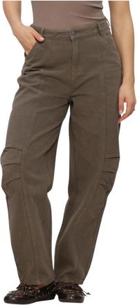 Refined Department Lyon Woven Balloon Fit Jeans - Dames - Loose Fit Jeans - Bruin - XS - Katoen - Jeans