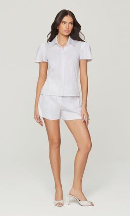 Generation Love Betty Pearl Embellished Poplin Shorts in White/pearl at Nordstrom, Size Xx-Small 3