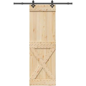 vidaXL Vidaxl - Puerta Corredera Con Herrajes Madera Maciza De Pino 70x210 Cm