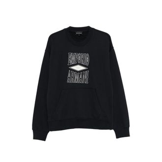 Emporio Armani Logo-embroidered Zip-slit Sweater