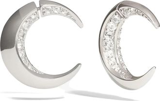 Awe Inspired Crescent Moon Bypass Hoop Earrings in 925 Sterling Silver at Nordstrom