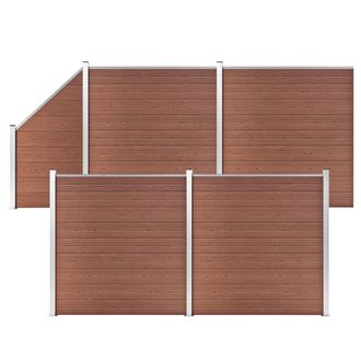 vidaXL Vidaxl - Set De Valla 4 Cuadradas + 1 Oblicua Wpc Marr&oacute;n 792x186 Cm