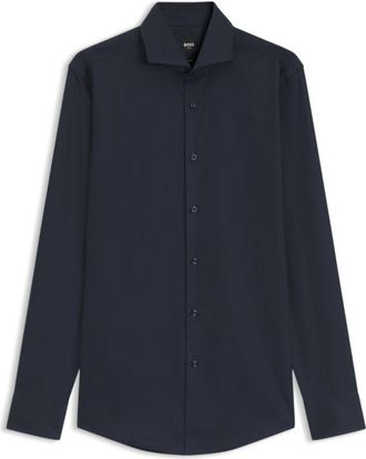 BOSS Slim-fit shirt crafted from a wrinkle-resistant cotton blend