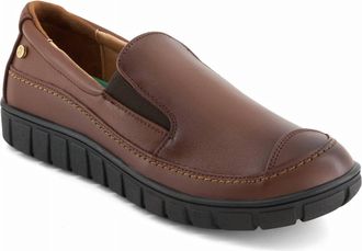 Andrea Womens Comfort Leather Loafers In Brown
