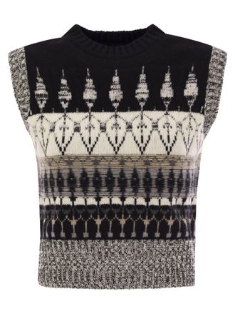 VANISÉ Jacquard ärmellose Trikot