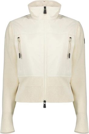 Moncler La Veste cardigan bi-mati&egrave;re - Dames - Vesten met rits - Wit - S - Hoodies & sweatvesten