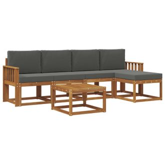 vidaXL Conjunto De Sof&aacute;s De Exterior 6 Pcs Natural Y Antracita Vidaxl