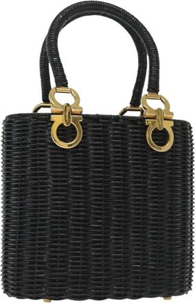 Ferragamo Gancini Mini Handbag Wood Wood Bag (Pre-Owned)