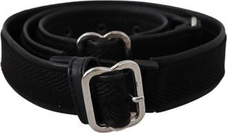 Gianfranco Ferre Damesriem in zwart leder zilverchroom metaal gesp