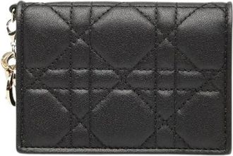 Dior Pre-owned Wallets, female, Black, Size: ONE SIZE Pre-owned Cannage Leather Card Case