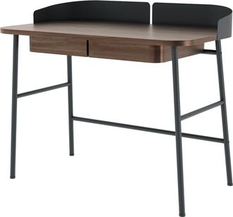 Hart&ocirc; Victor Schreibtisch L 100 cm, Walnuss natur / schiefergrau