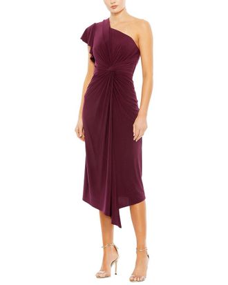 Mac Duggal One Shoulder Midi Dress