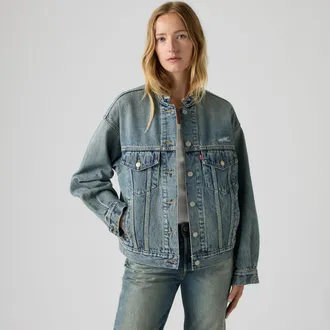 Levi's 90s Trucker Jacket - Womens - XS - Medium Wash / Craft Of Love Trucker