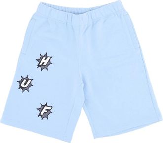 HUF Blauwe Fleece Trainingsbroek Shorts - Heren - Korte Broeken - Blauw - XL - Katoen - Korte Broeken