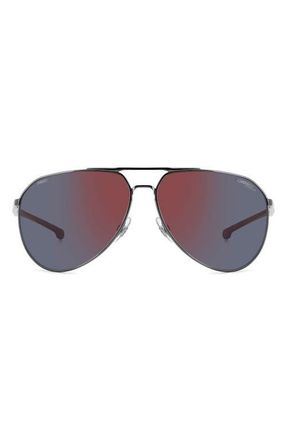 Carrera x Ducati Carduc 67mm Oversize Aviator Sunglasses in Black/Red Mirror Polar at Nordstrom