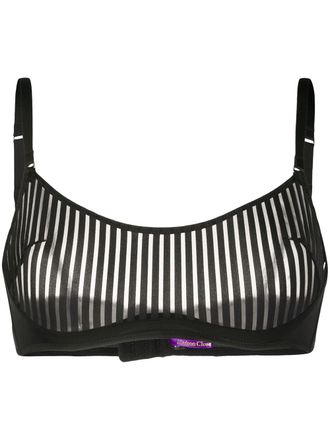 Maison Close striped underwired bra - Black