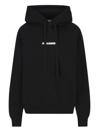Jil Sander drawstring hoodie - women - Cotton - S - Black