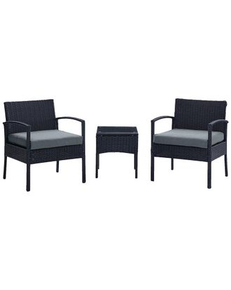 Manhattan Comfort Noli Patio 2-Person Seating Group with End Table