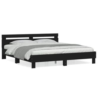 Berkfield Home Bed Frame without Mattress Black 180x200 cm Super King