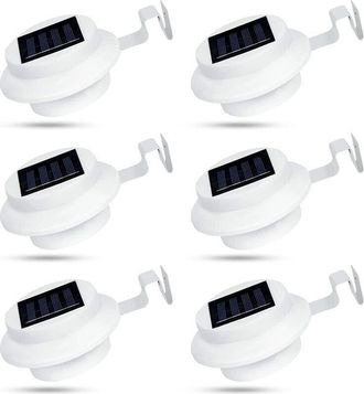 OEM Paquete De 6 Luces Solares Para Canaletas Para Exteriores, 3 Luces Led Para Canaletas Con Energ&iacute;a Solar, Luces Solares Ip44 A Prueba De Agua Para Cerc