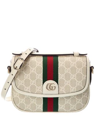 Gucci Gg Ophidia Small Supreme Gg Canvas & Leather Shoulder Bag