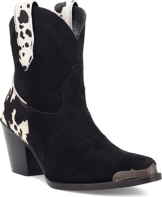 Dingo Texas Charm Genuine Calf Hair Bootie in Black at Nordstrom, Size 7.5