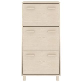 Berkfield Home Shoe Cabinet HAMAR Honey Brown 59.5x35x117 cm Solid Wood Pine in Light Tan