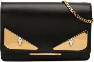 Fendi Pre-owned Wallet on Chain - Dames - Vintage Schoudertas - Zwart - ONE Size - Leer - Vintage