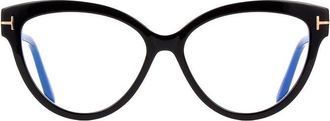 Tom Ford Black Cat-Eye Acetate Eyeglasses - Black