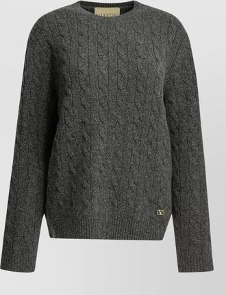 Valentino Garavani wool sweater cable knit crew neck