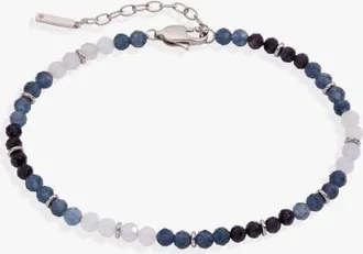 Alex and Ani Clear Quartz Semi-Precious Beaded Anklet in Silver at Nordstrom