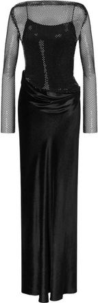 Alberta Ferretti Second-skin Mesh Gown - Dames - Avondkleed - Zwart - XS - Kleedjes
