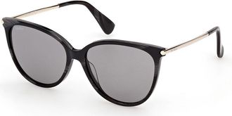Max Mara MM0201 63A Womens Sunglasses Black Size 57
