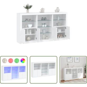 vidaXL Luci LED RGB - Credenza con Luci LED Bianca 181,5x37x100 cm