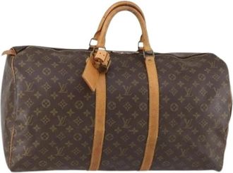 Louis Vuitton Pre-owned Vintage Weekendtas - Dames - Vintage Weekendtas - Bruin - ONE Size - Leer - Vintage