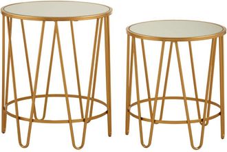 Premier Housewares Avantis Set of 2 Haripin Design Side Tables