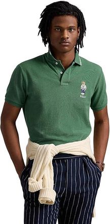 Polo Ralph Lauren Custom Slim Polo Bear Mesh Polo Shirt Mens Clothing Antique Green Hrtg Icns Bear : LG, Cotton/Mesh