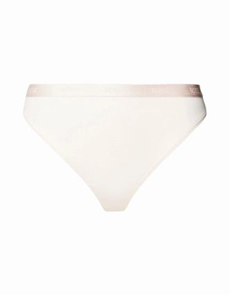 HUGO BOSS Womens CI Logo Waistband Thong, Light/Pastel Pink - White - Size: 10