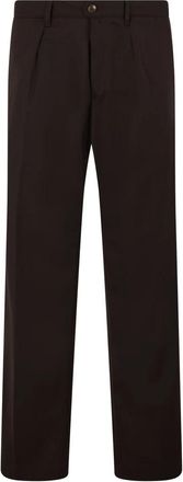 Slowear Broek met plooien in wolmix - Heren - Nette broeken - Bruin - W32 - Wol - Broeken