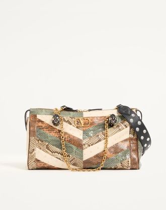 Valentino Garavani Borsa Media A Spalla Valentino Garavani Panthea In Pelli Esotiche Motivo Chevron Donna MULTICOLOR UNI