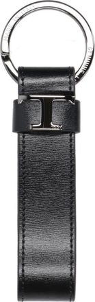 Tod's Leren Sleutelhanger met Metalen Ring - Heren - Sleutelhangers & Tashangers - Zwart - ONE Size - Leer - Accessoires